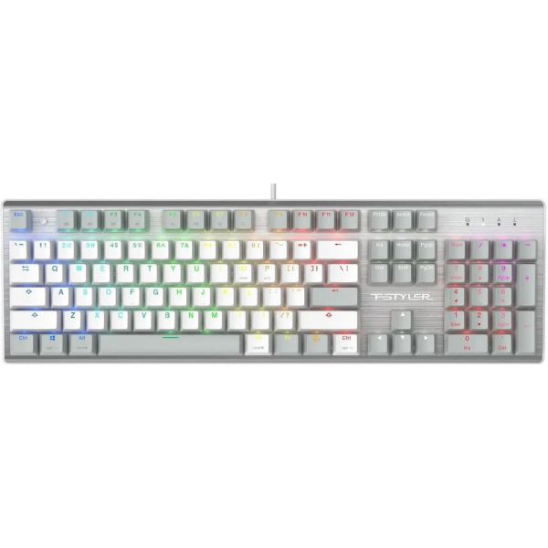 Клавиатура проводная A4Tech Fstyler FS100 Neon USB, проводная, серый/белый